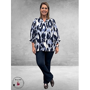 STUDIO Blouse Feodora Blauw/Wit